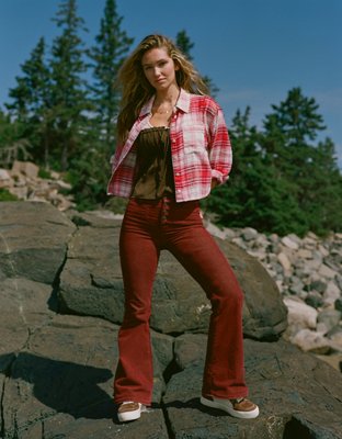 AE Stretch Corduroy Super High-Waisted Flare Pant