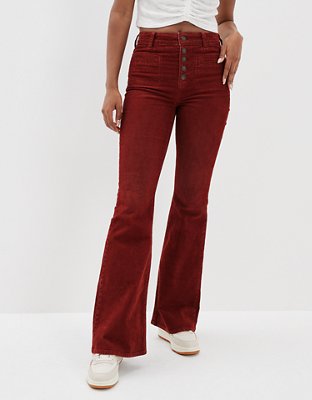 AE Stretch Corduroy Super High-Waisted Flare Pant  Womens flare jeans,  High waisted flare pants, High waisted flares