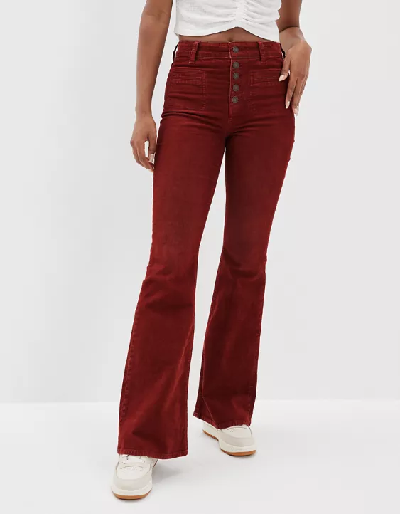 AE Stretch Corduroy Super High-Waisted Flare Pant