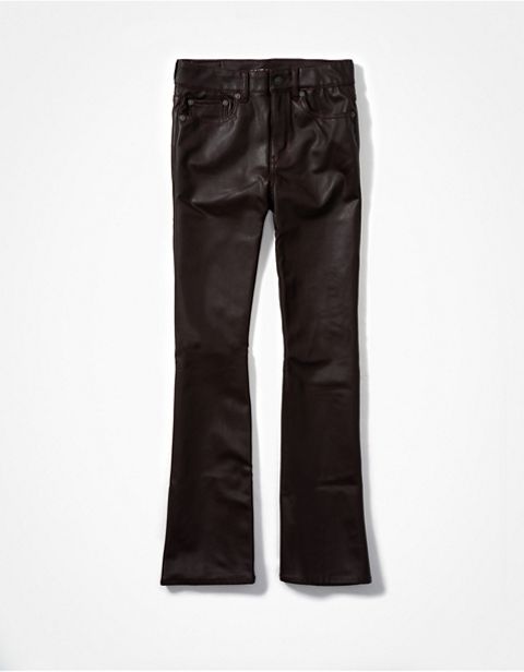 Женские брюки American Eagle AE Stretch Vegan Leather Super High-Waisted Flare Pant