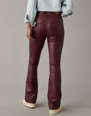 AE Stretch Vegan Leather Super High-Waisted Kick Boot Pant