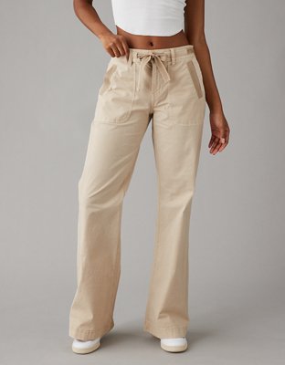 Twill Low Rise Cargo Flare Pant