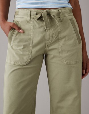 Jalioing Cargo Pants for Women Cropped Trousers Patchwork Stretchy Rise  Cinch Bottom Flap Pocket Capri Pants (X-Large, White) 
