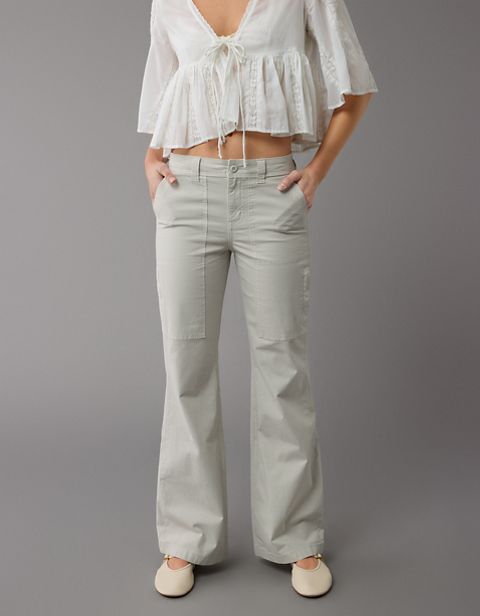 Женские брюки American Eagle AE Snappy Stretch Low-Rise Baggy Flare Pant