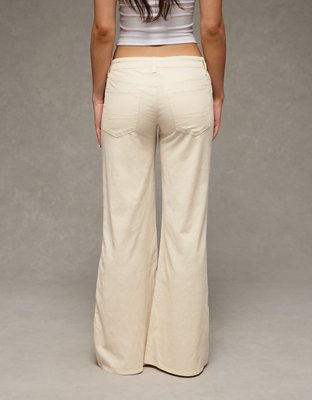 Женские брюки American Eagle AE Stretch Lightweight Super Low-Rise Flare, цвет: Меловой — фото 2