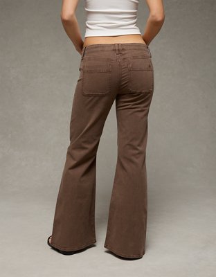 AE Stretch Low-Rise Flare Pant Women's Brown 0 Regular