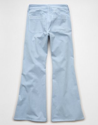 Женские брюки American Eagle AE Stretch Low-Rise Flare, цвет: Синий — фото 4