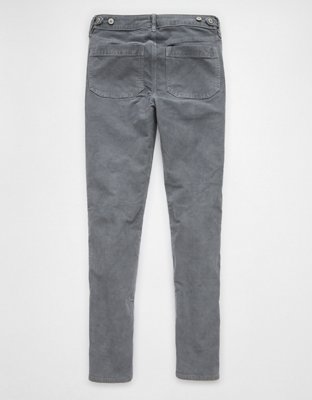 Pantalon seconde peau classique en velours côtelé extensible AE