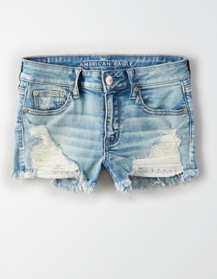 american eagle blue jean shorts