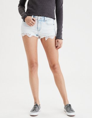 american eagle ripped jean shorts