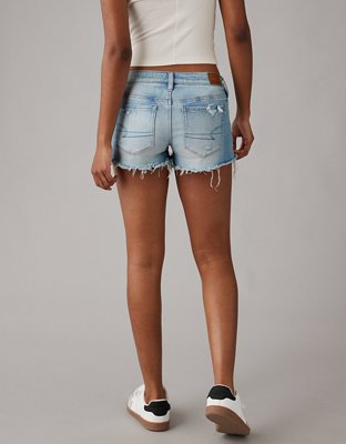 AE Next Level Super Low-Rise Ripped Denim Short