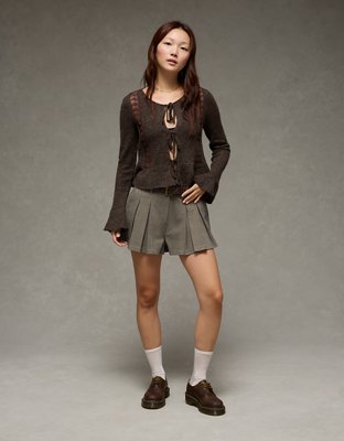 Short de style pantalon plissé à taille très haute AE