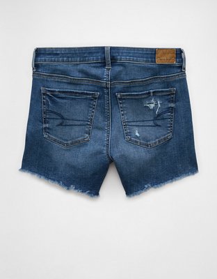 AE Next Level Ripped Low-Rise Denim Midi Short