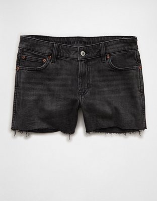 Женские шорты American Eagle AE Stretch Low-Rise Perfect Midi, цвет: Чёрный — фото 3