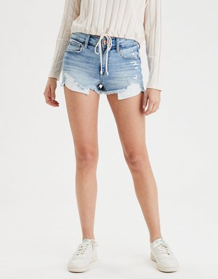Ae High Waisted Denim Short Short