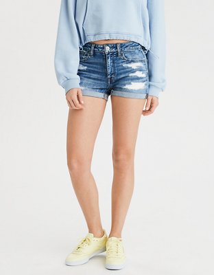 ripped jean shorts american eagle