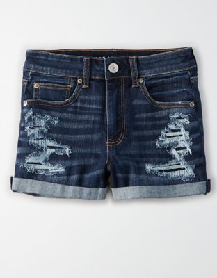 ae next level high waisted denim short short