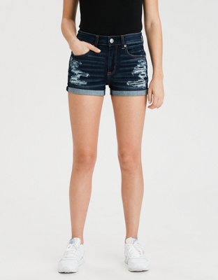 AE Ne(x)t Level High V-Rise Denim Short Short  High waisted shorts denim, American  eagle, Women jeans