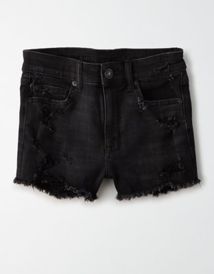 american eagle black jean shorts