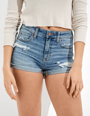 AE Stretch High-Waisted Denim Short Short