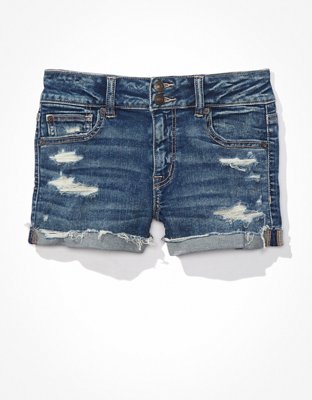 High waisted denim shorts american eagle best sale