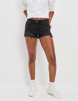 American Eagle Outfitters, Shorts, American Eagle High Rise Festival Jean  Shorts Dark Grey Black Denim Size 2