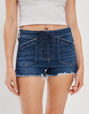 AE Next Level Curvy High-Waisted Ripped Denim Short Short