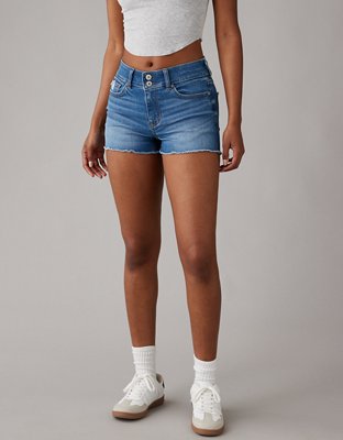 High-waisted mini shorts