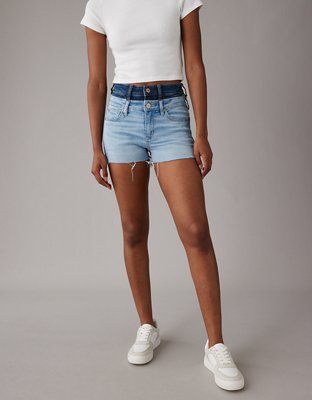Женские брюки American Eagle AE Real Good Repurposed Next Level High-Waisted Double Waist Short Short — фото 7