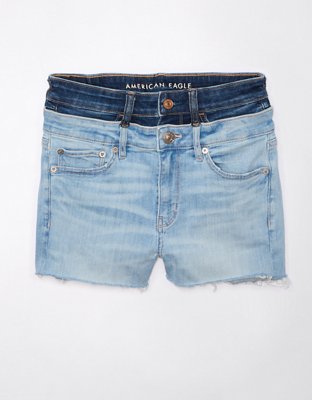 Женские брюки American Eagle AE Real Good Repurposed Next Level High-Waisted Double Waist Short Short — фото 3