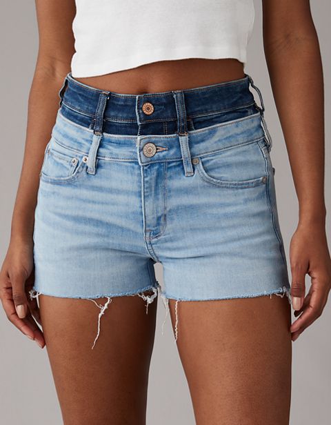 Женские брюки American Eagle AE Real Good Repurposed Next Level High-Waisted Double Waist Short Short