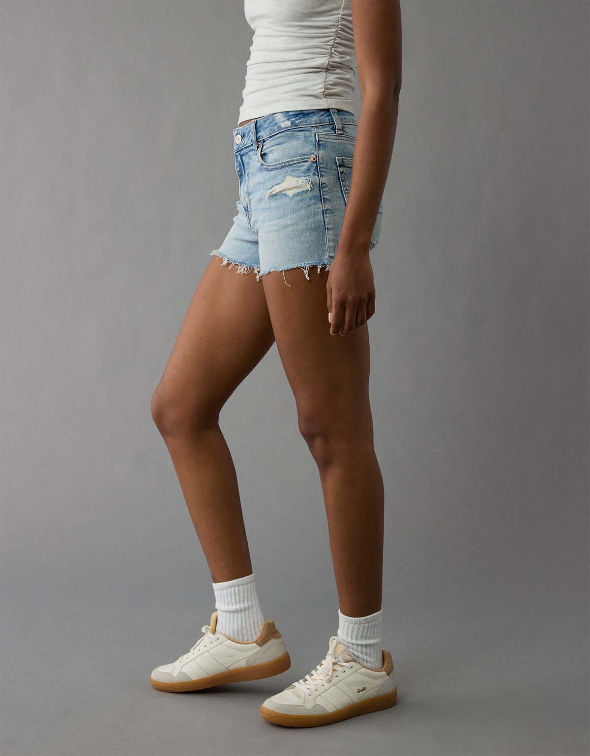 AE Next Level Ripped High-Waisted Denim Short Short - image 5