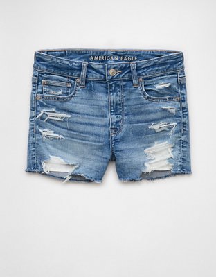 AE Next Level Ripped High-Waisted Denim Short Short