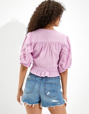 AE Highest Waist Denim Mom Shorts
