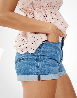 Женские шорты American Eagle AE Crossover Highest Waist Denim Mom Shorts — фото 5
