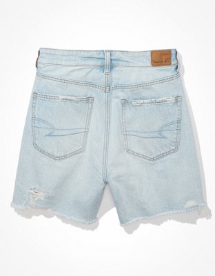 AE Ripped Denim Baggy Mom Shorts