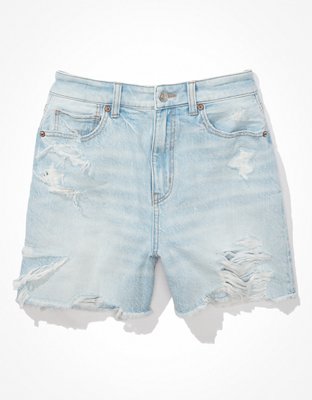 AE Ripped Denim Baggy Mom Shorts