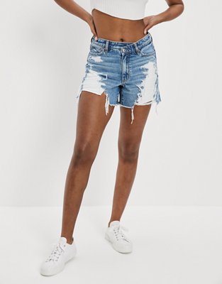 SweatyRocks Women's Casual High Rise Ripped Jean Shorts Raw Hem