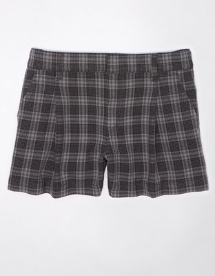 Plaid Button Decor Textured Shorts, Elegant High Waist Shorts, Women's  Clothing