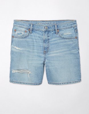 AE Strigid Super High-Waisted 6" Relaxed Ripped Denim Short