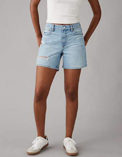 AE Strigid Super High-Waisted Ripped Relaxed 6" Short