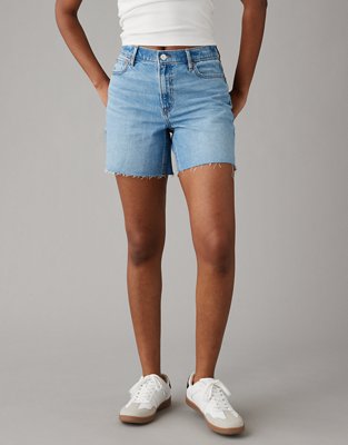 Edvintorg jean shorts womens summer 2023 clearance Fashion Women's Denim  Button Zipper Short Summer Mid Waist Pockets Jean Shorts Blue XXL