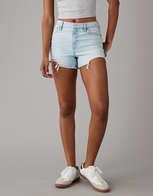 American Eagle Ripped Jean Shorts  Denim shorts women, High waisted shorts  denim, Womens high waisted shorts