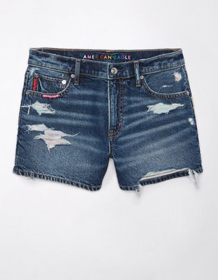 AE Pride Strigid Super High-Waisted Relaxed Ripped Denim Short