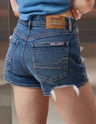 AE Pride Strigid Super High-Waisted Relaxed Ripped Denim Short