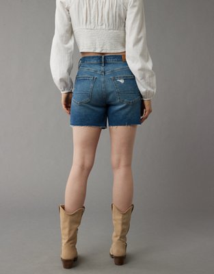 AE Strigid Super High-Waisted 6" Relaxed Ripped Denim Short