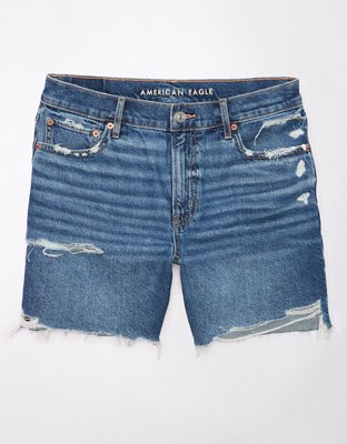 AE Strigid Super High-Waisted 6" Relaxed Ripped Denim Short