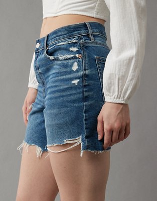 AE Strigid Super High-Waisted 6" Relaxed Ripped Denim Short