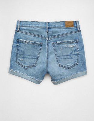 AE Strigid Super High-Waisted Ripped Relaxed Denim Short