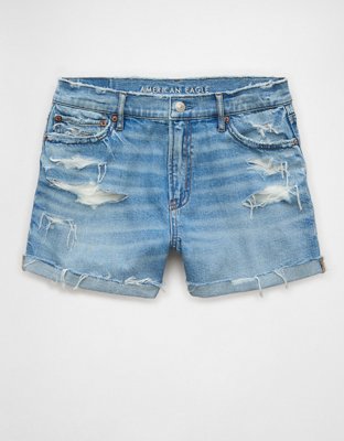 AE Strigid Super High-Waisted Ripped Relaxed Denim Short